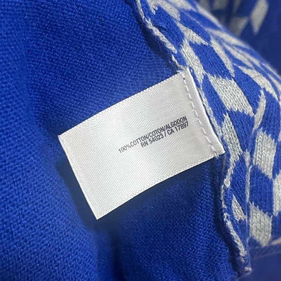 Old Navy Blue Checkered Button Up Cardigan/Sweater Size M - Picture 6 of 7